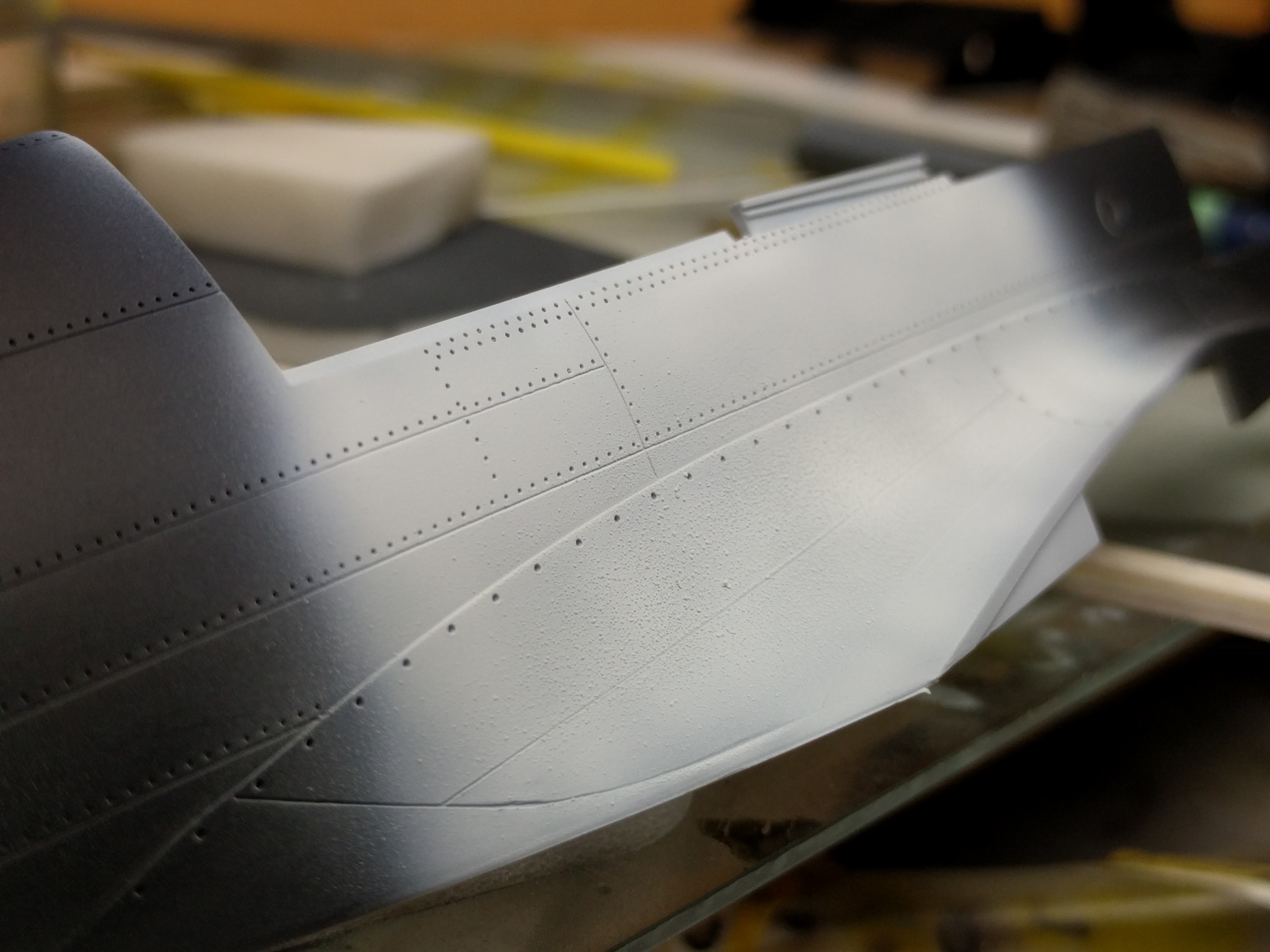 The dusting happened on this test piece as well