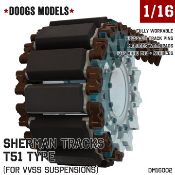 1/16 M4 Sherman T51 Workable Tracks