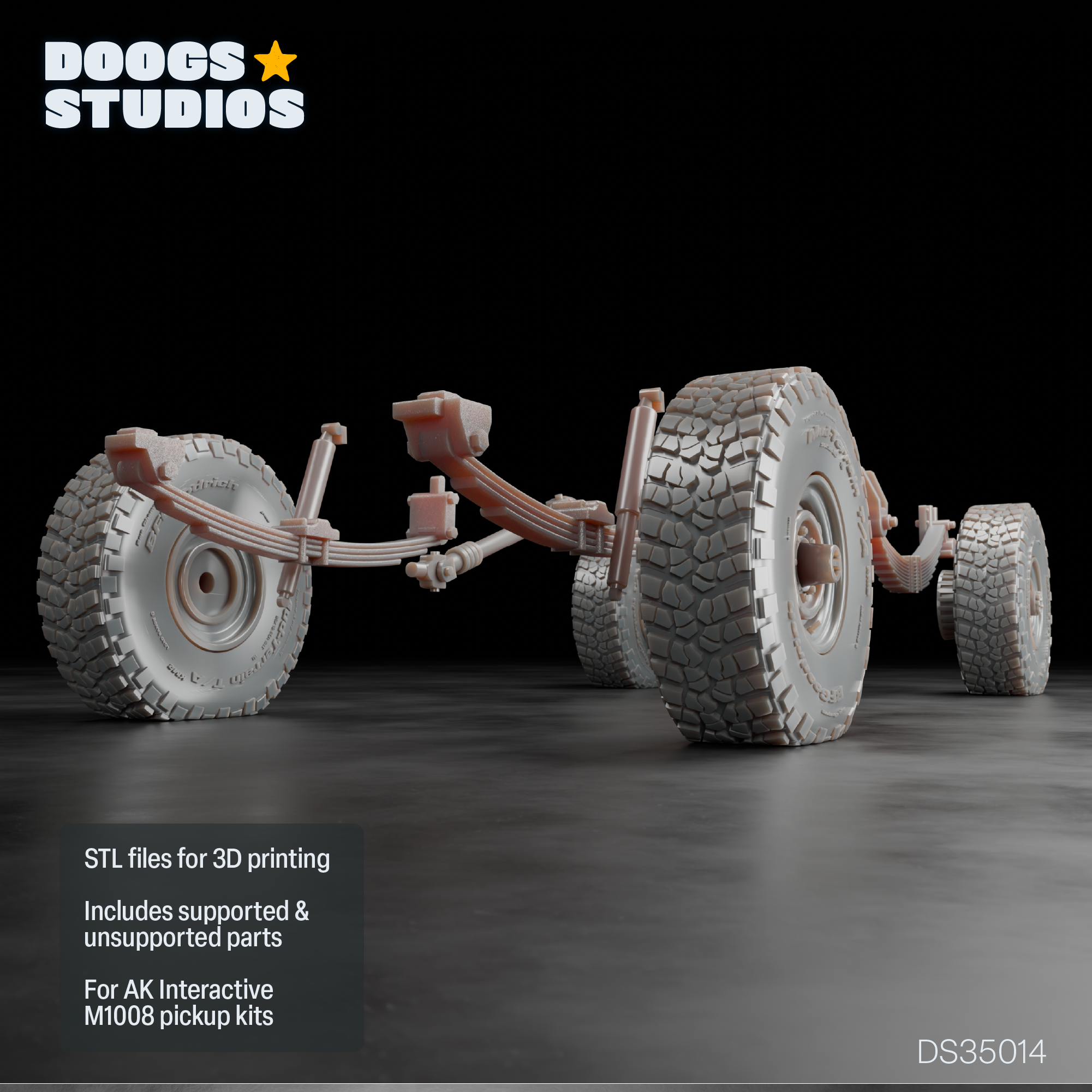 1/35 4" M1008 GM Pickup Lift Kit (for AK Interactive) - Image 4