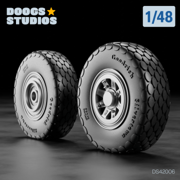 1/48 P-47N Oval Tread Wheels "A" (for Miniart)