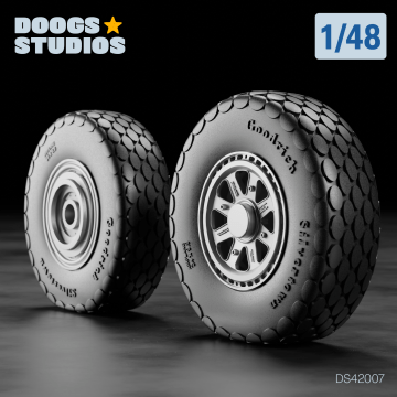 1/48 P-47N Oval Tread Wheels "B" (for Miniart)