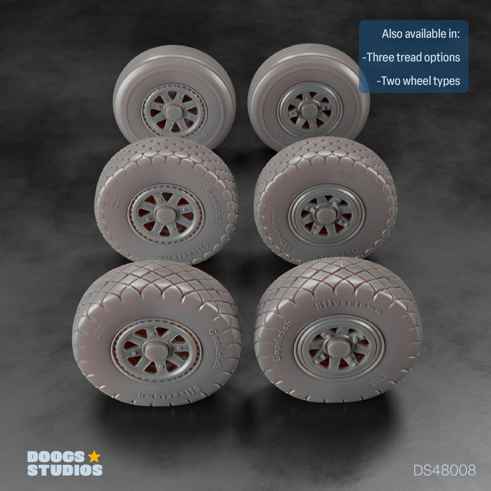 1/48 P-47N Radial Tread Wheels "A" (for Miniart) - Image 3