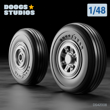 1/48 P-47N Radial Tread Wheels "A" (for Miniart)