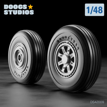 1/48 P-47N Radial Tread Wheels "B" (for Miniart)