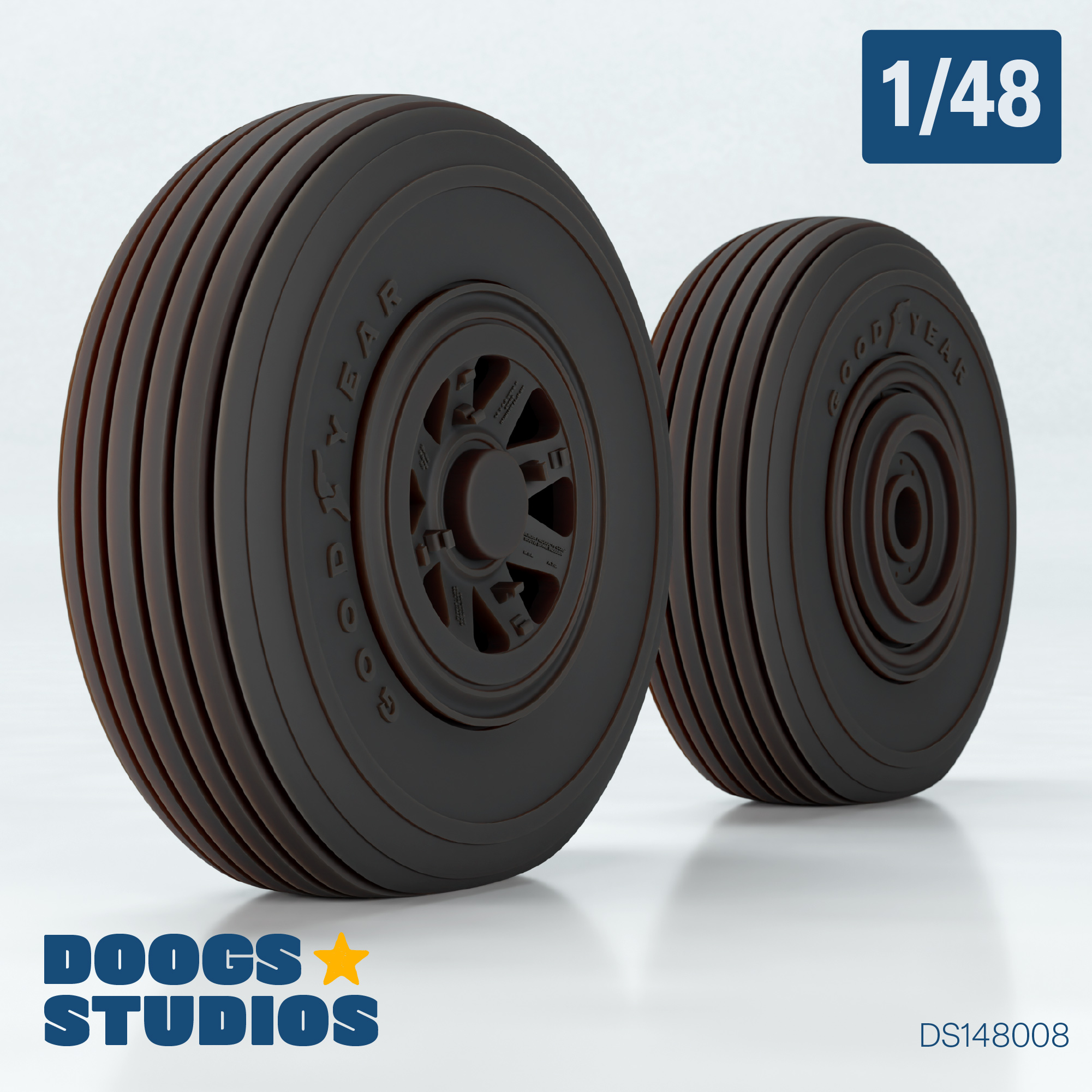 1/48 P-47N Radial Tread Wheels "A" (for MiniArt)