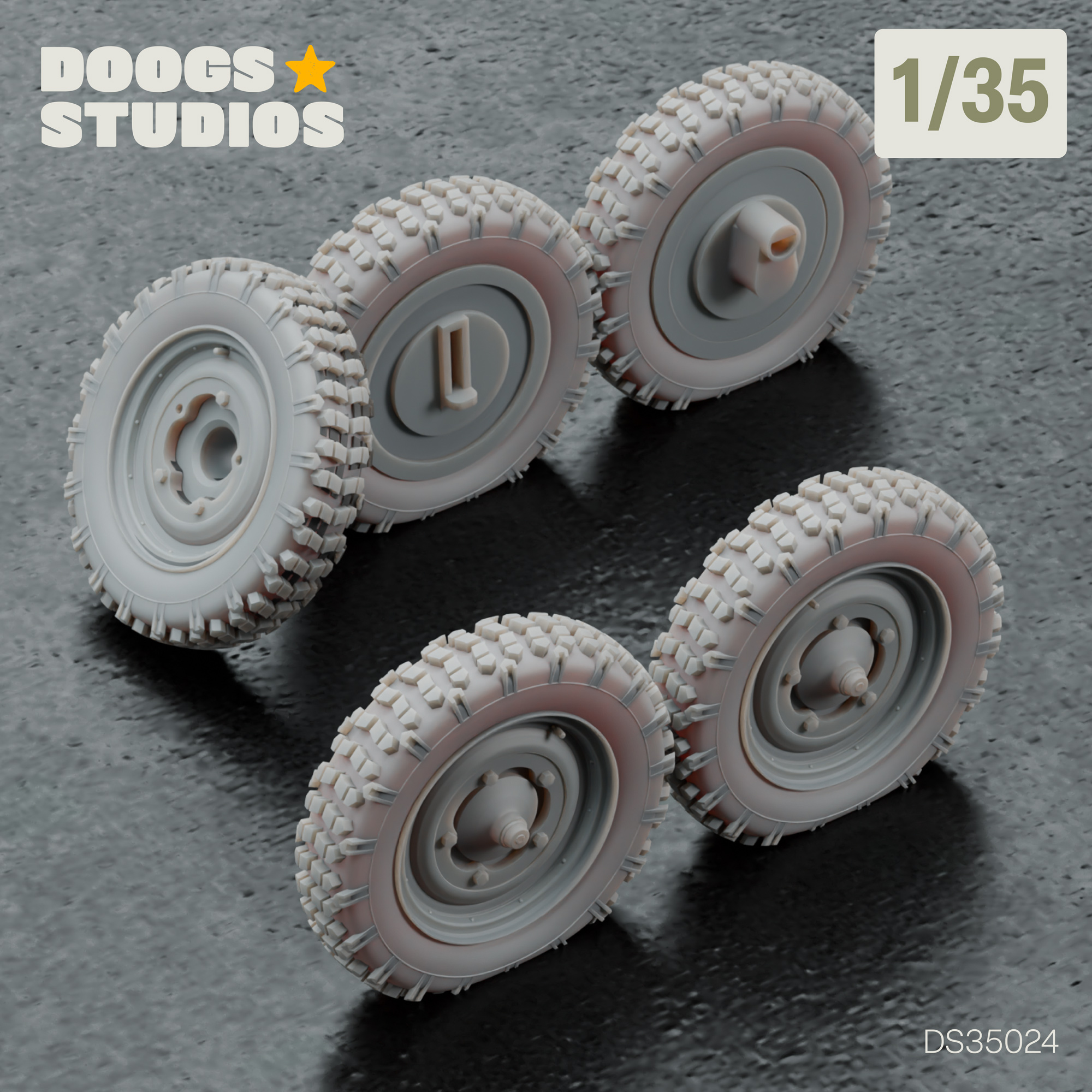 1/35 Kubelwagen Tires - Type 1 (for Meng)