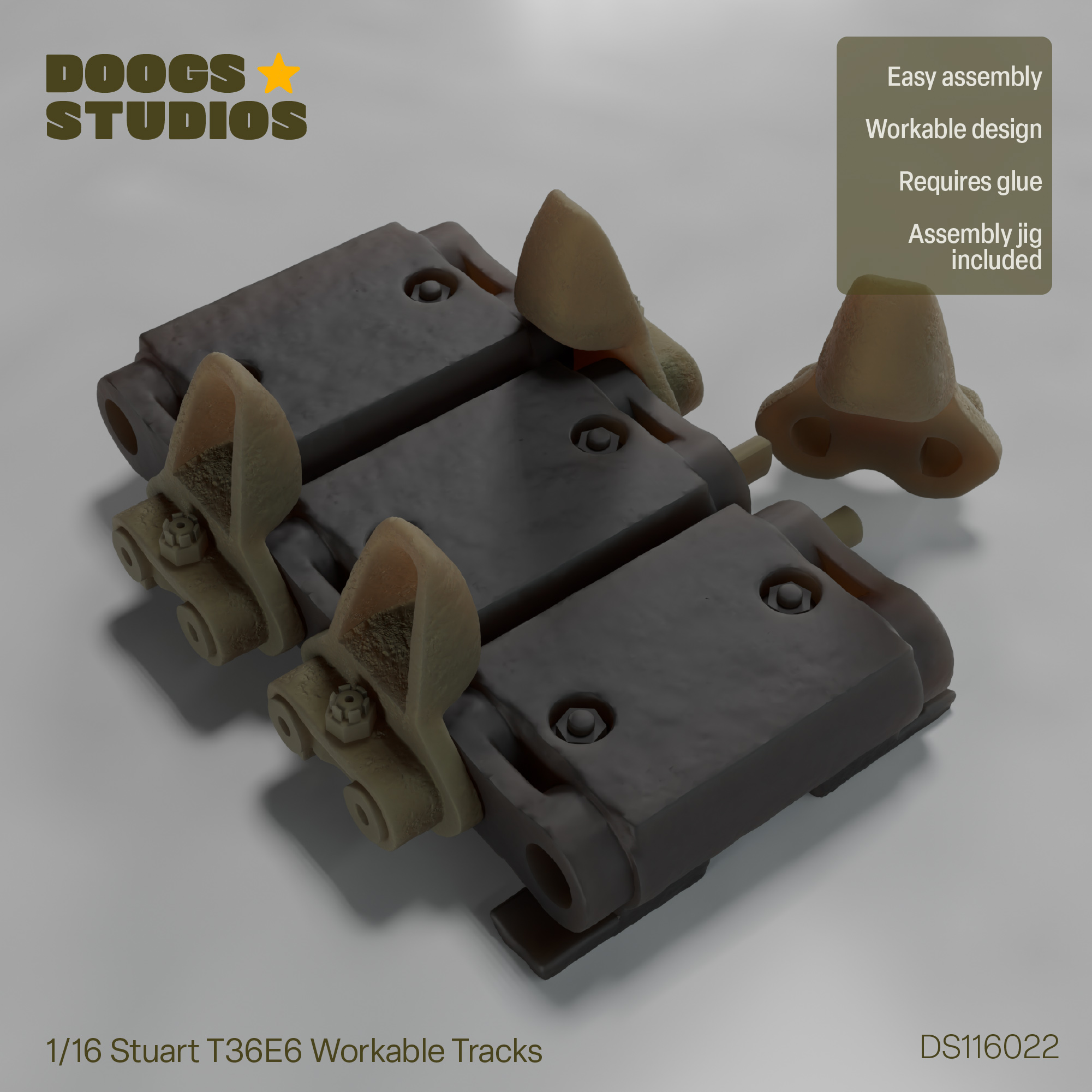 1/16 Stuart T36E6 Workable Tracks - Image 5