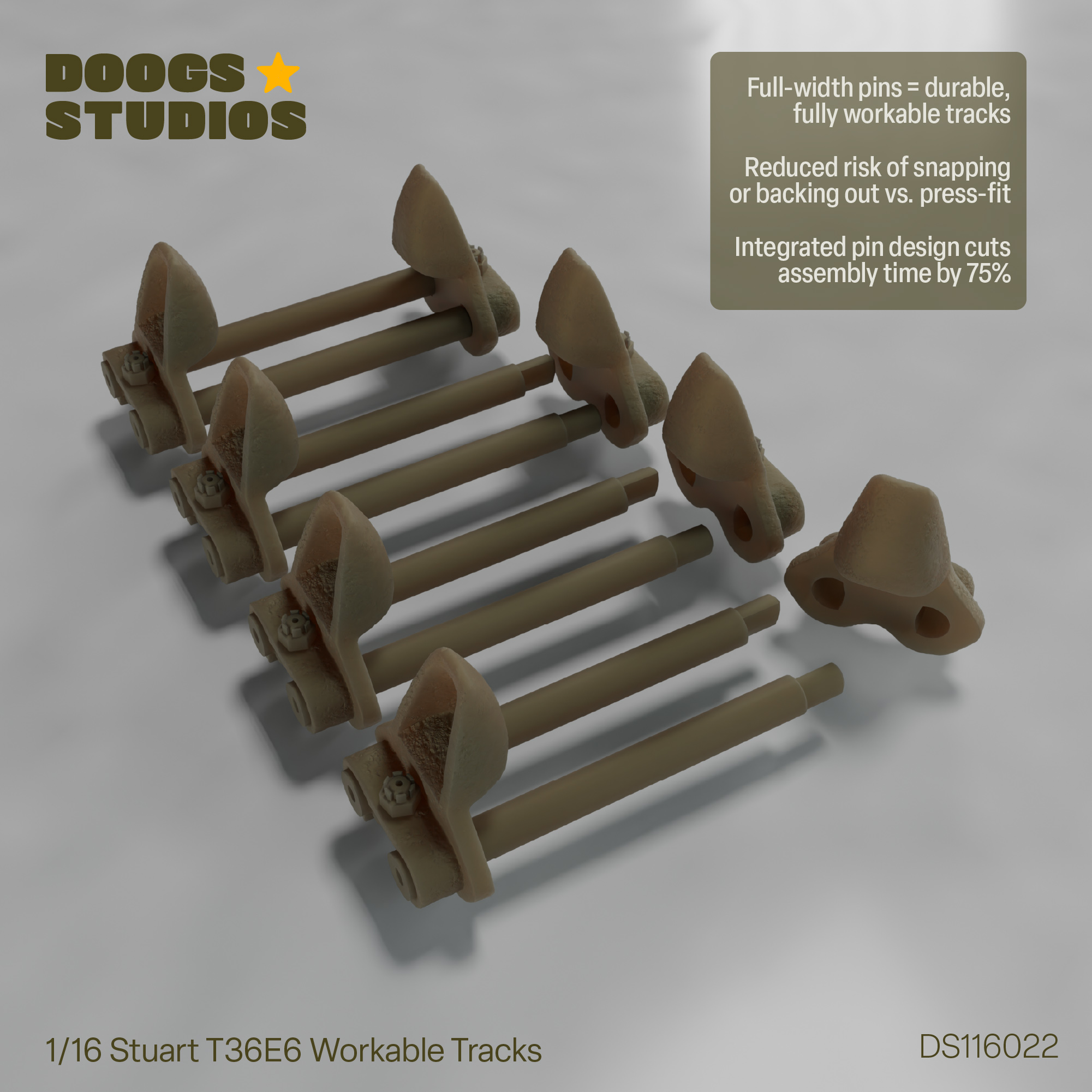 1/16 Stuart T36E6 Workable Tracks - Image 6