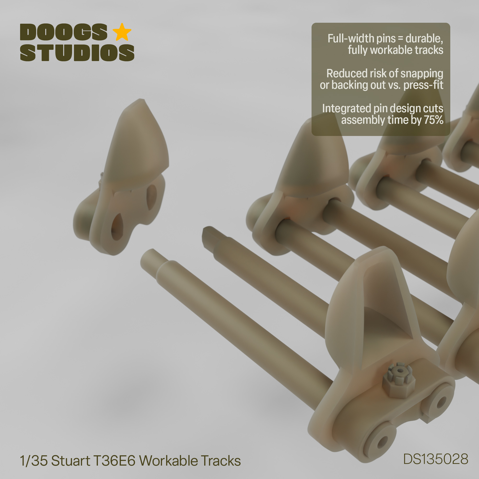 1/35 Stuart T36E6 Workable Tracks - Image 3