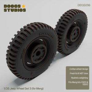 1/35 Jeep  Civilian Wheel Set 3 (for Meng)