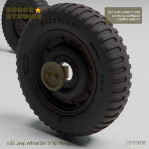 1/35 Jeep  Civilian Wheel Set 3 (for Meng)