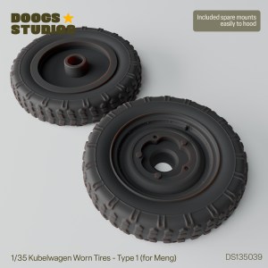 1/35 Kubelwagen Worn Tires – Type 1 (for Meng)