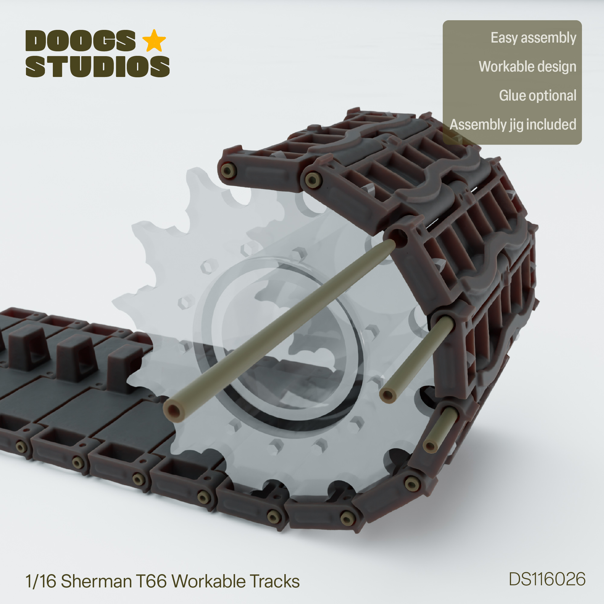 1/16 Sherman T66 HVSS Workable Tracks - Image 4