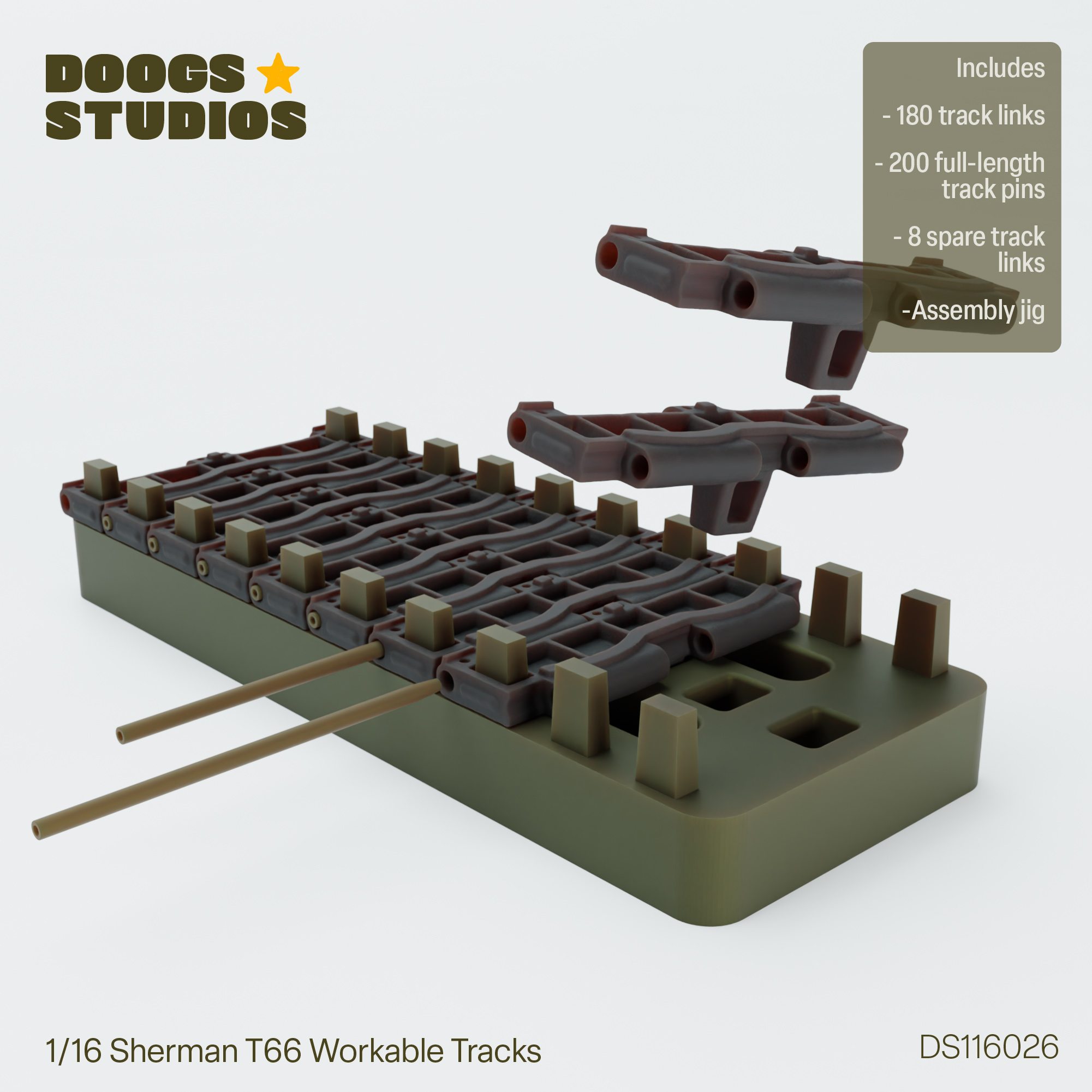 1/16 Sherman T66 HVSS Workable Tracks - Image 2