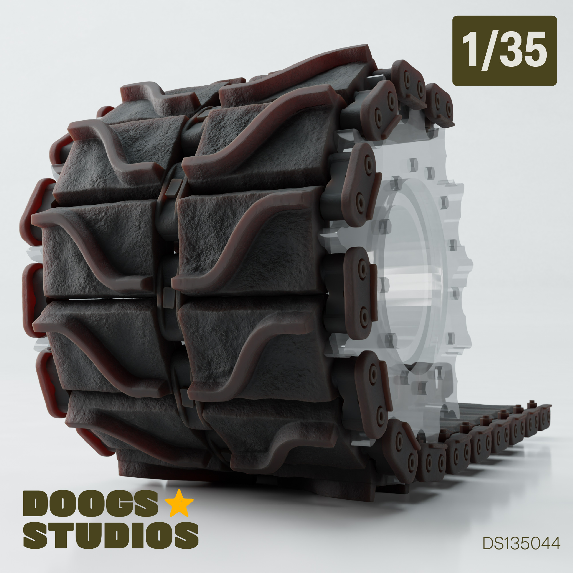 1/35 Sherman T80 HVSS Workable Tracks