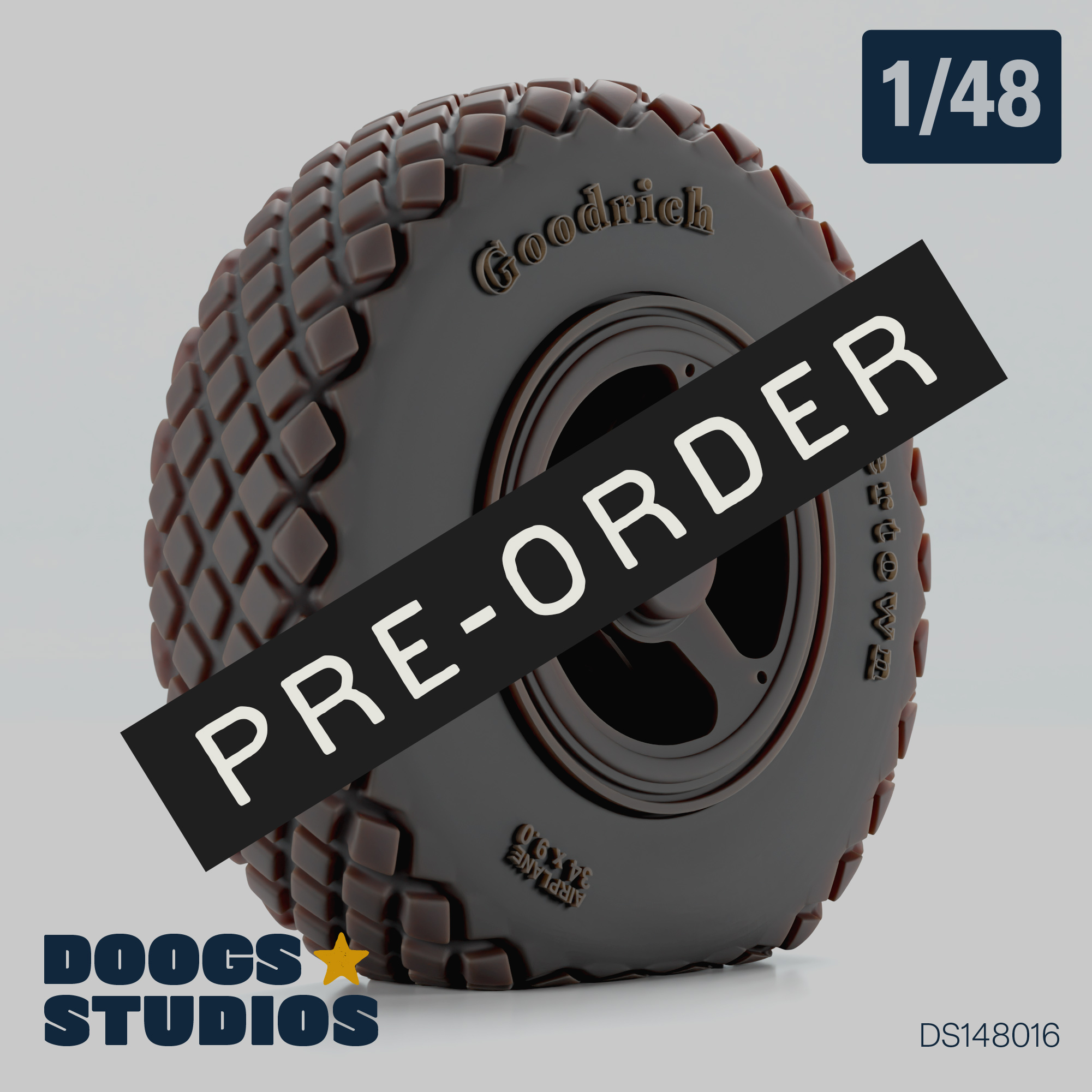 1/48 XP-47H Lightened Wheels (for Halberd / Tamiya)