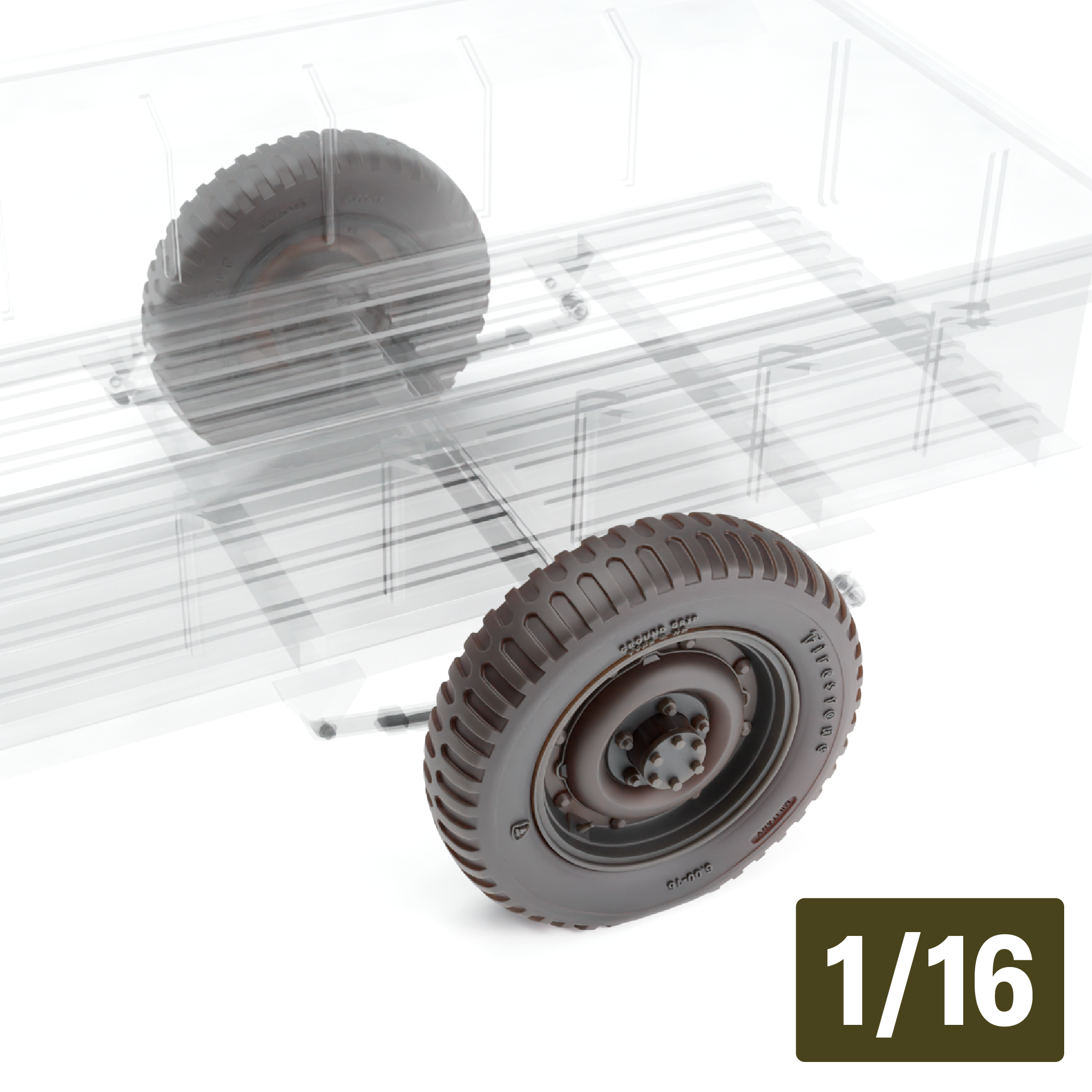 Jeep Trailer Wheel Set 2 (Takom) [PRE-ORDER]