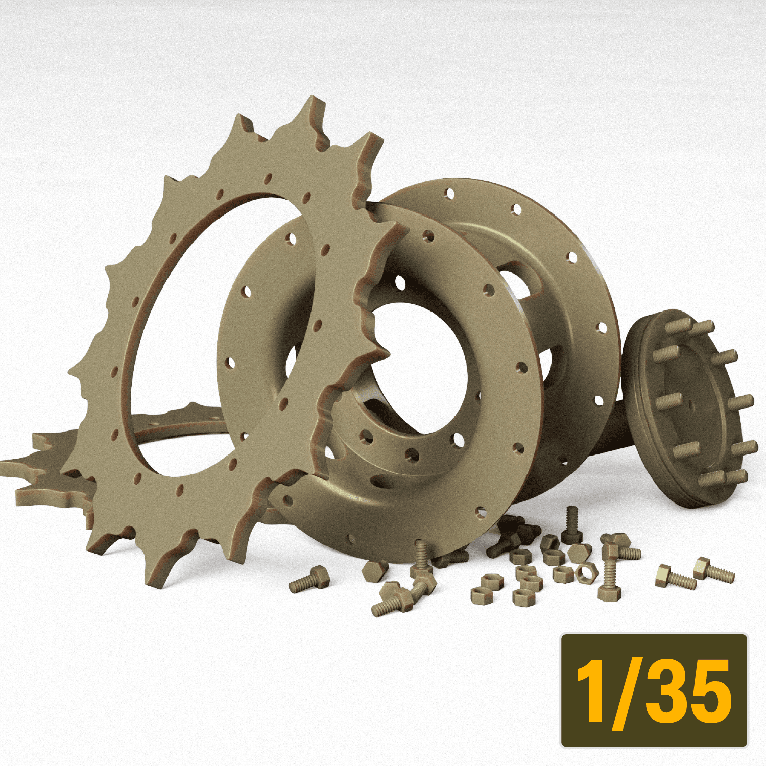 M24 Chaffee Drive Hub & D76210 Sprockets (Tamiya) [PRE-ORDER]