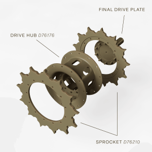 M24 Chaffee Drive Hub & D76210 Sprockets (Tamiya)